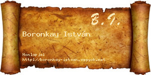 Boronkay István névjegykártya