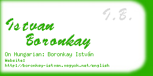 istvan boronkay business card